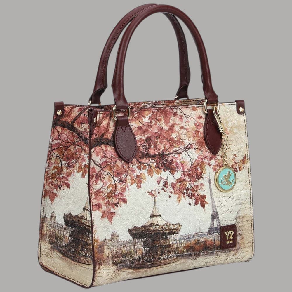 Borsa tote YNot Yes Bag small con stampa città e manici e tracolla - 8