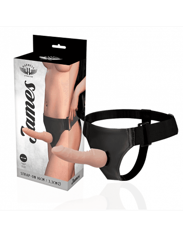 Strap-On realistico Harness Attraction James 16 cm TPR Ø 3,3 cm neoprene regolabile - 2