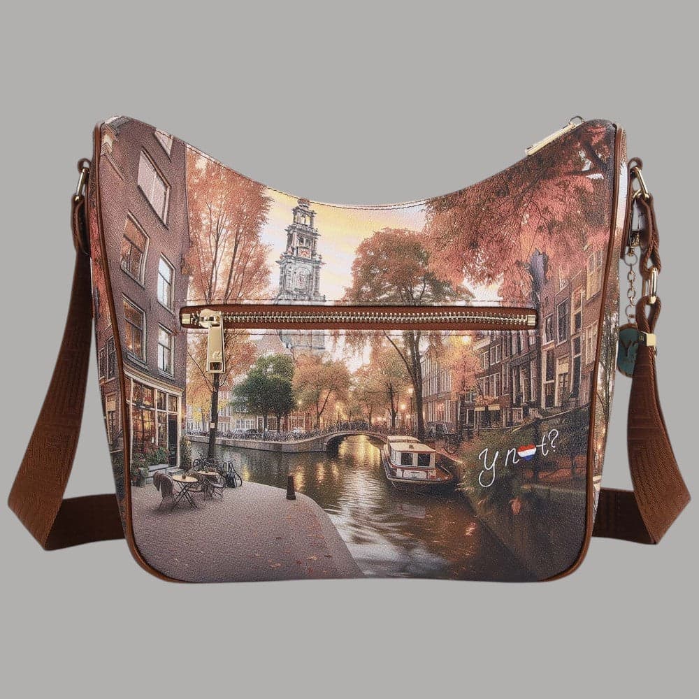 Borsa a spalla YNot Yes Bag modello Yes646F7 con tasca frontale zip - 6
