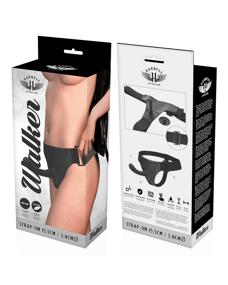 Strap-On Harness Attraction Walker G-Spot 15,5 cm silicone Ø 3,8 cm harness regolabile - 2
