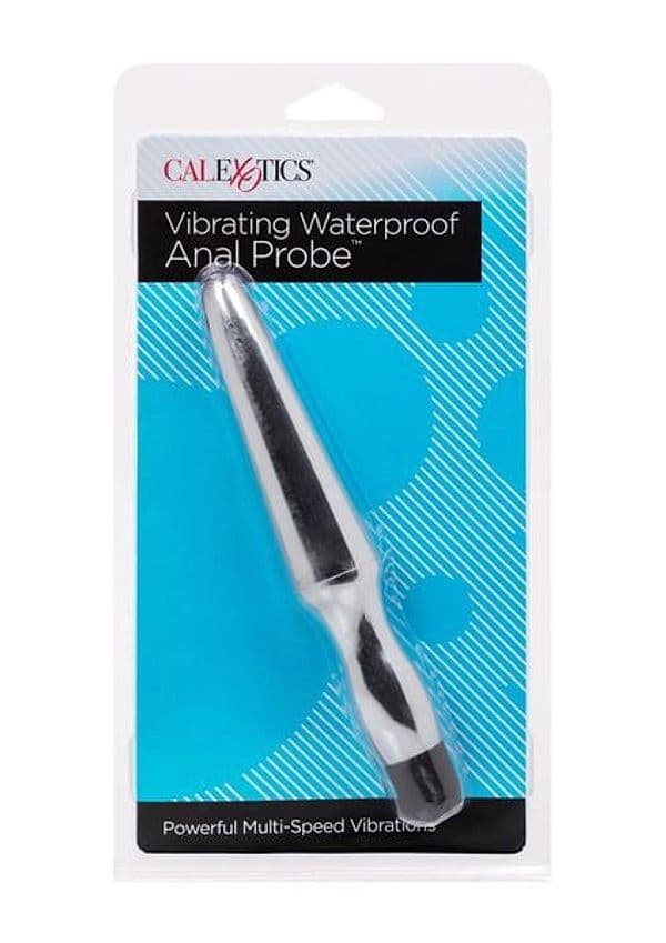 Sonda anale vibrante CalExotics Waterproof Anal Probe 16,5 cm Ø 2,5 cm argento IPX6 - 2