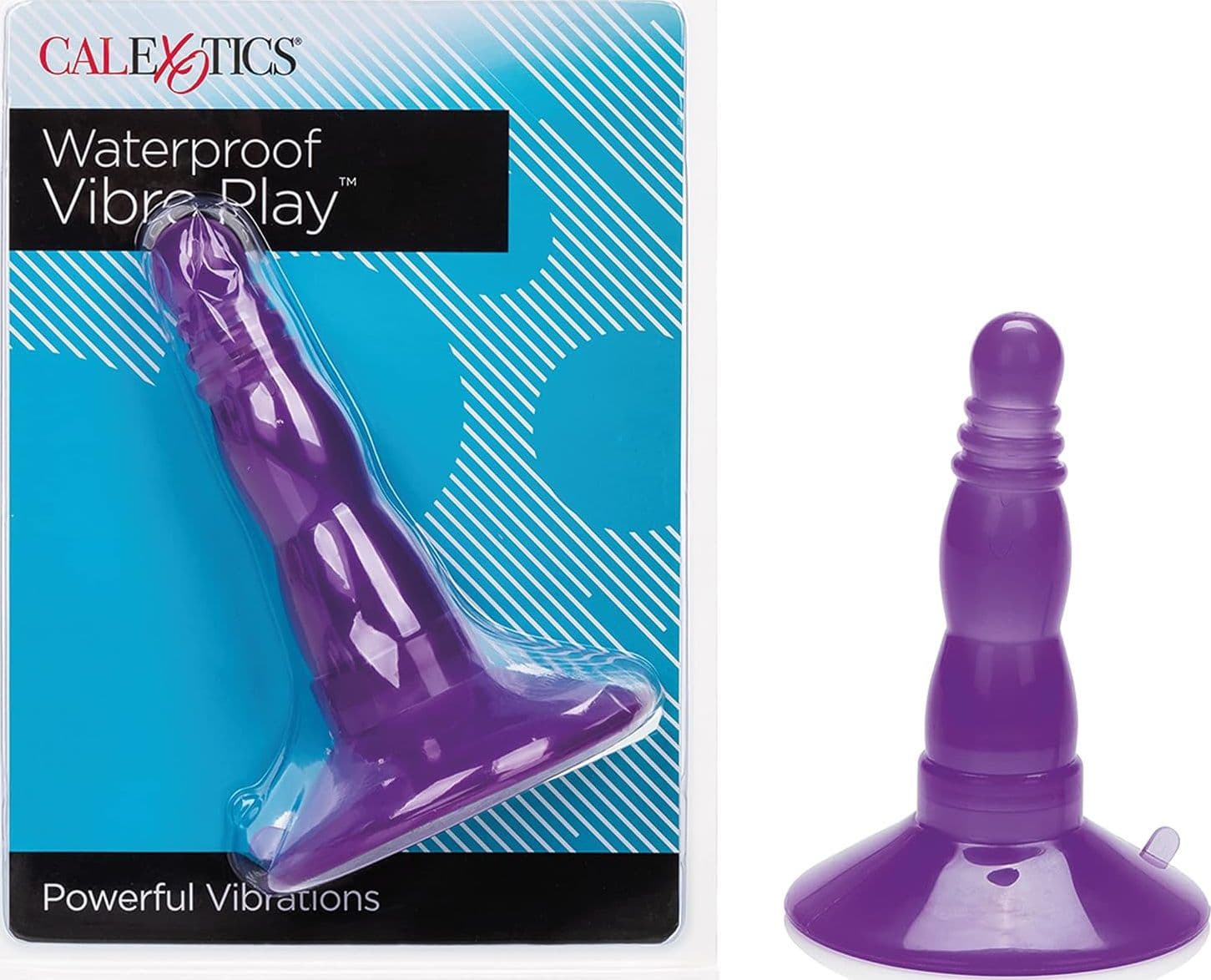 Plug anale vibrante CalExotics Vibro Play Probe 9,5 cm Ø 3,25 cm ventosa viola - 2