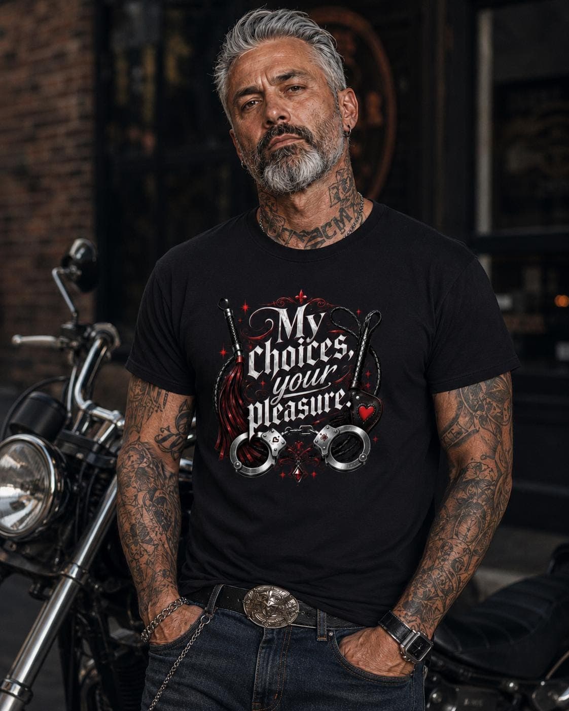 T-shirt BDSM Bondage Fetish "Le mie scelte, il tuo piacere" unisex - 3