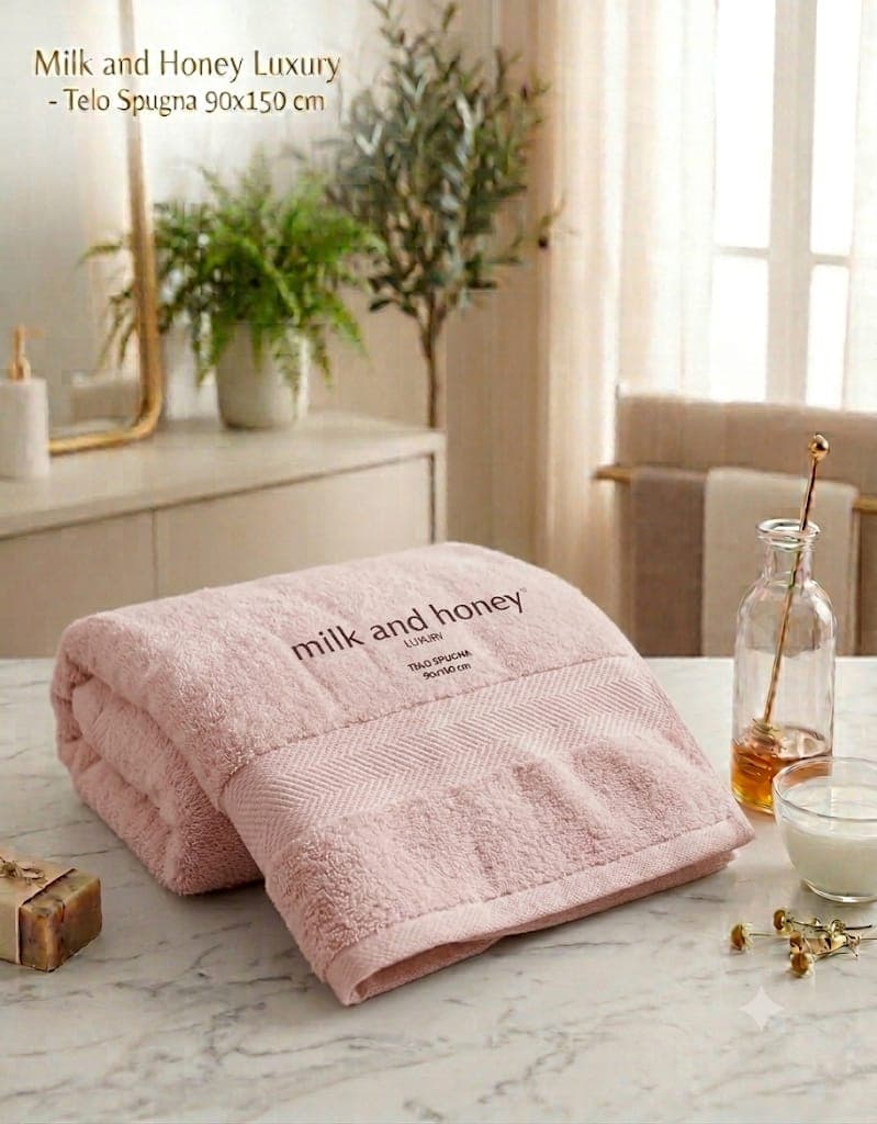 Telo Bagno Milk And Honey Tueste  Spugna di Cotone - 12