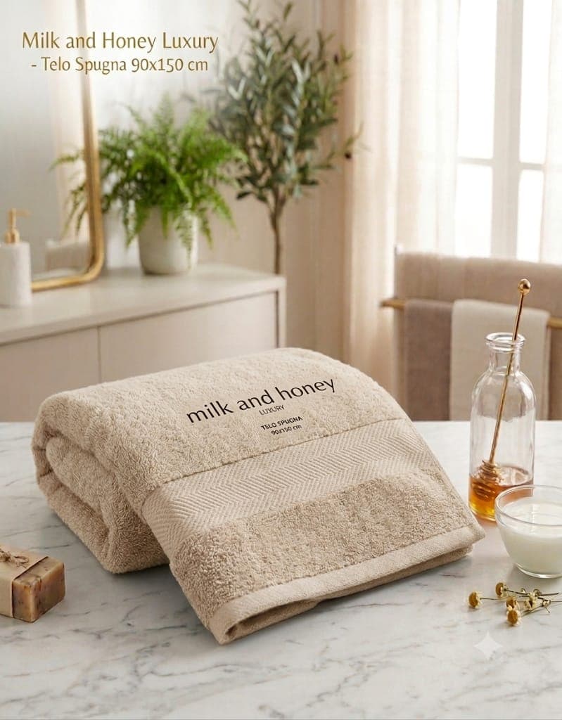 Telo Bagno Milk And Honey Tueste  Spugna di Cotone - 3