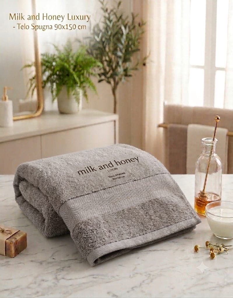 Telo Bagno Milk And Honey Tueste  Spugna di Cotone - 5