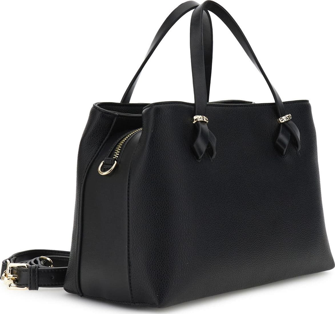 TOTE PICCOLA IN MATERIALE SINTETICO TIPO PELLE CON GRANA E RIFINITURE IN SINTETI - 2