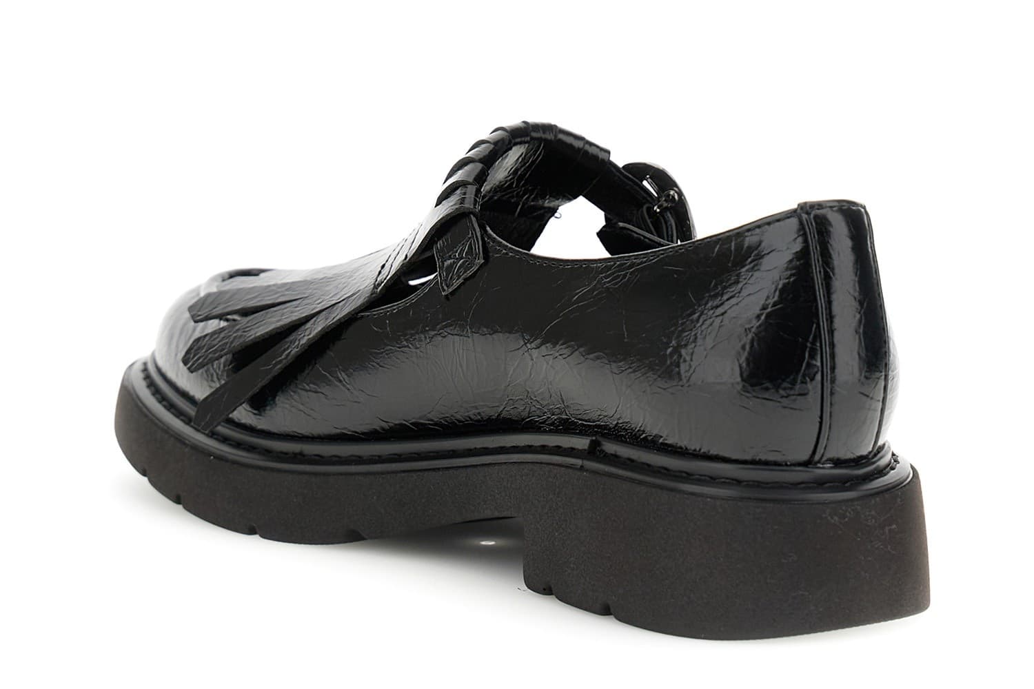 SLIP ON CON FRANGIA  IN SINTETICO LUCIDO EFFETTO PELLE STROPICCIATA - 2