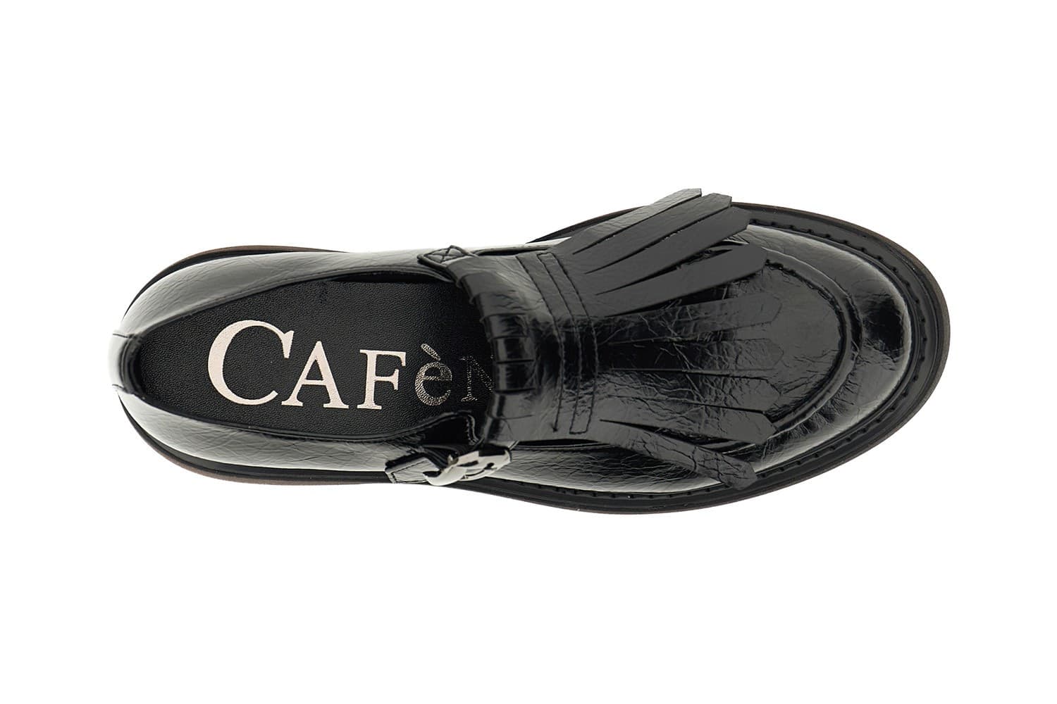 SLIP ON CON FRANGIA  IN SINTETICO LUCIDO EFFETTO PELLE STROPICCIATA - 3