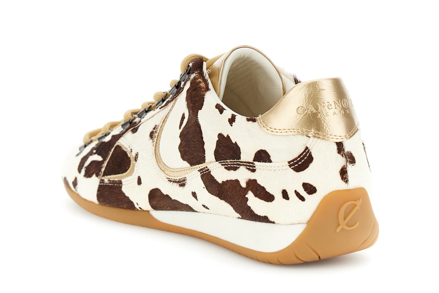 SNEAKERS IN PELLE EFFETTO MUCCA CON ALLACCIATURA PEDULA - 2