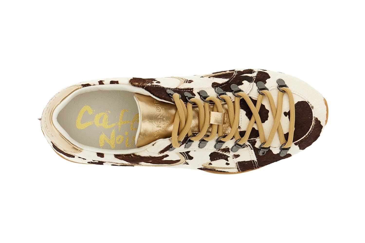 SNEAKERS IN PELLE EFFETTO MUCCA CON ALLACCIATURA PEDULA - 3