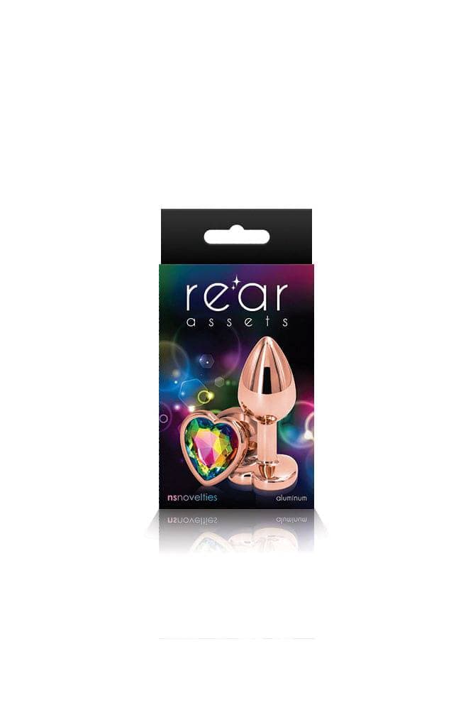 Plug anale NS Novelties Rear Assets Small 7 cm Ø 2,7 cm alluminio cuore Rainbow - 2