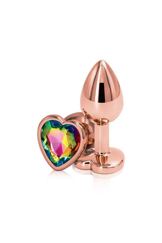 Plug anale NS Novelties Rear Assets Small 7 cm Ø 2,7 cm alluminio cuore Rainbow - 3