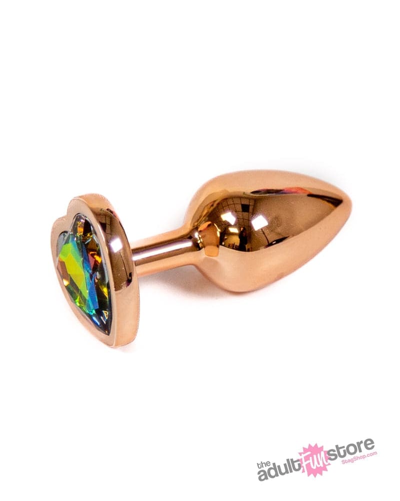 Plug anale NS Novelties Rear Assets Small 7 cm Ø 2,7 cm alluminio cuore Rainbow - 4