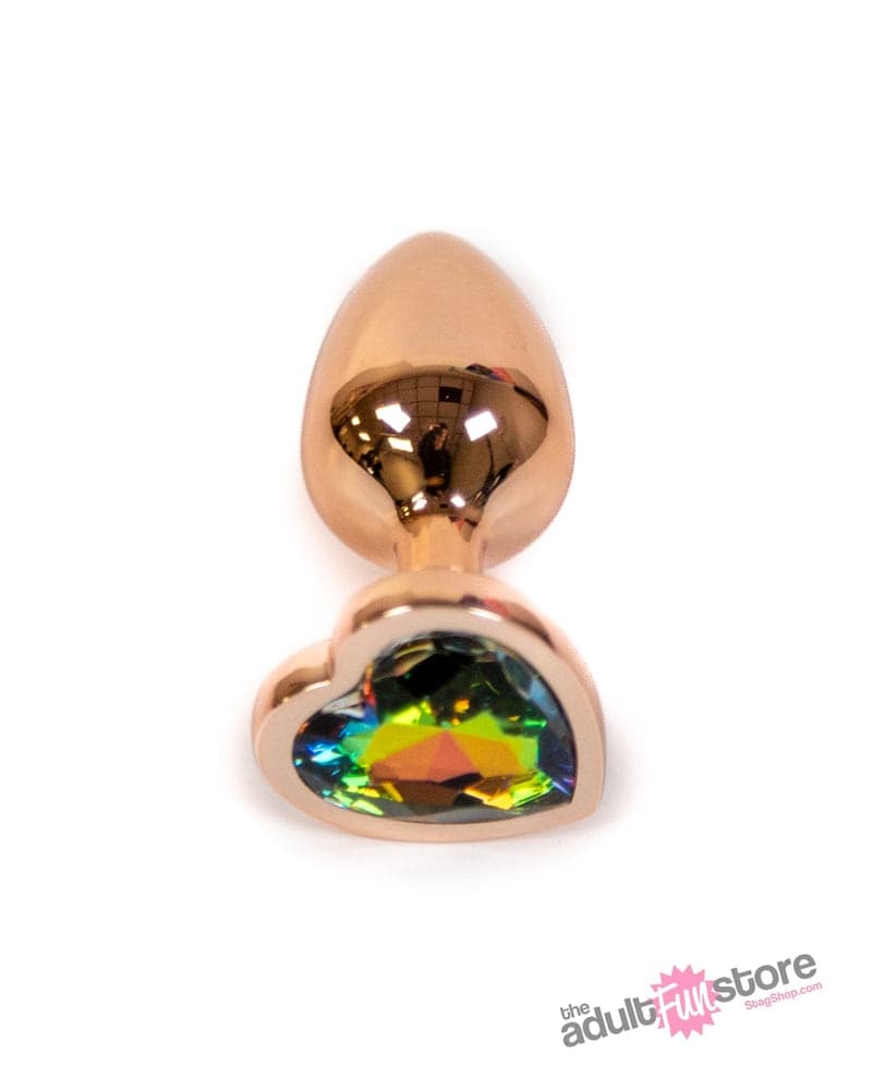 Plug anale NS Novelties Rear Assets Small 7 cm Ø 2,7 cm alluminio cuore Rainbow - 5