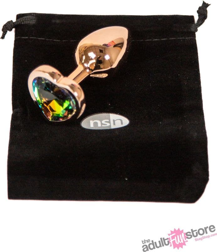 Plug anale NS Novelties Rear Assets Small 7 cm Ø 2,7 cm alluminio cuore Rainbow - 9
