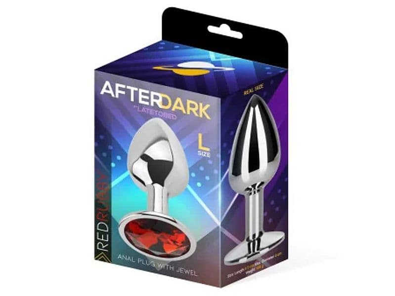 Plug anale AfterDark Red Ruby L 9,5 cm Ø 4 cm alluminio gioiello rosso - 2