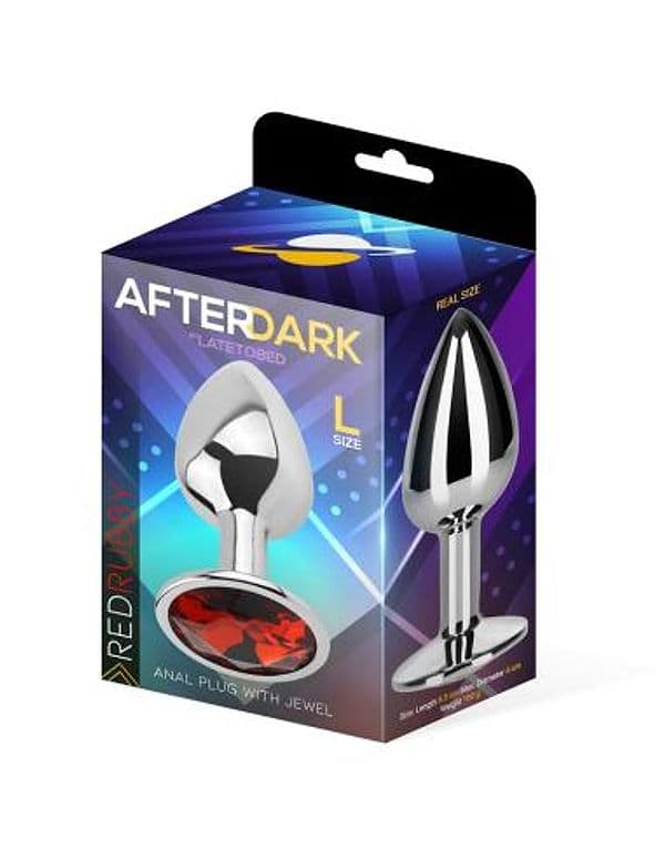 Plug anale AfterDark Red Ruby L 9,5 cm Ø 4 cm alluminio gioiello rosso - 5