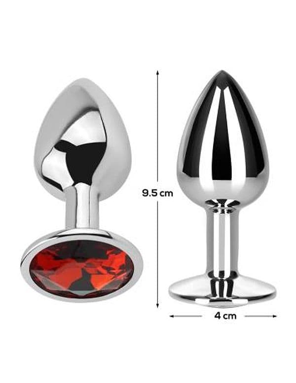 Plug anale AfterDark Red Ruby L 9,5 cm Ø 4 cm alluminio gioiello rosso - 6