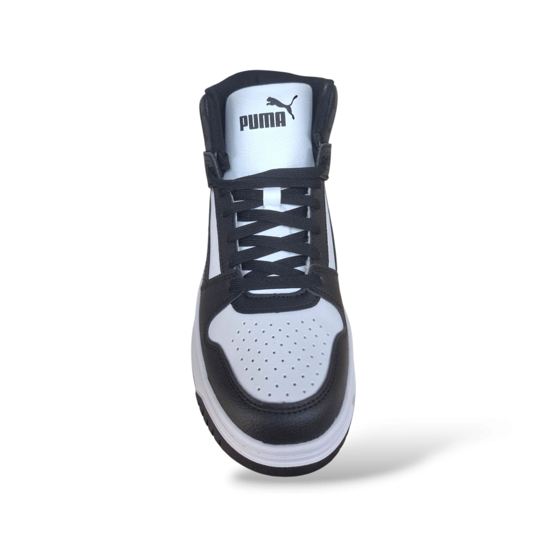 Puma Rebound 408800 Sneakers Ragazze Nero Bianco | Pelle Alta Basket Classico Deciso Sportivo Autentico Lacci Regolabile Stabile Grintoso Contemporaneo Scuola Back to School | Taglie 36-39 | Scarpetteria Gica - 4
