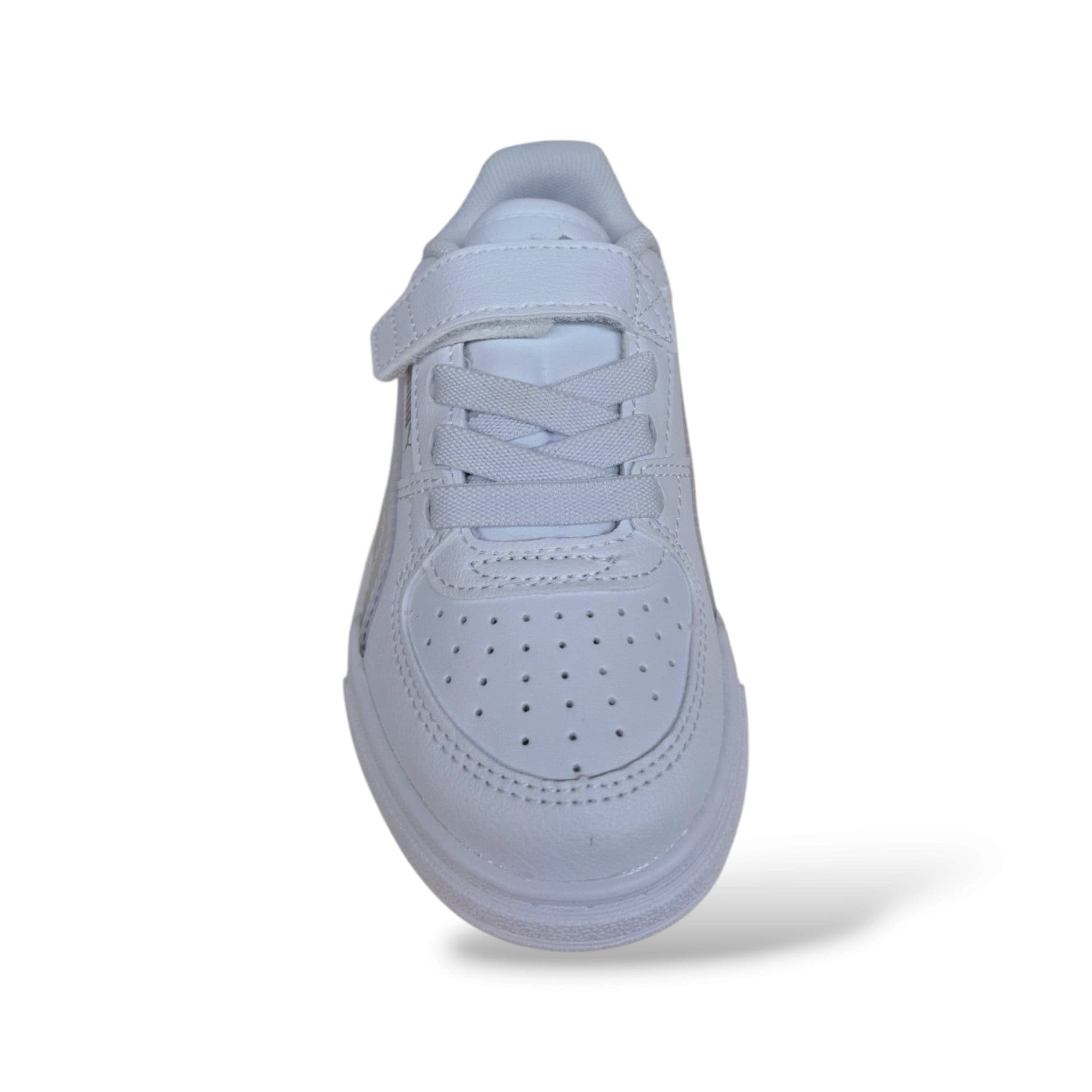 Puma Caven 406894 Sneakers Bambine Bianco Canginate | Pelle Bassa Basket Classico Elegante Caldo Cuoio Laccio Elastico Velcro Autonomia Pratica Raffinata Femminile Scuola Back to School | Taglie 28-35 | Scarpetteria Gica - 4