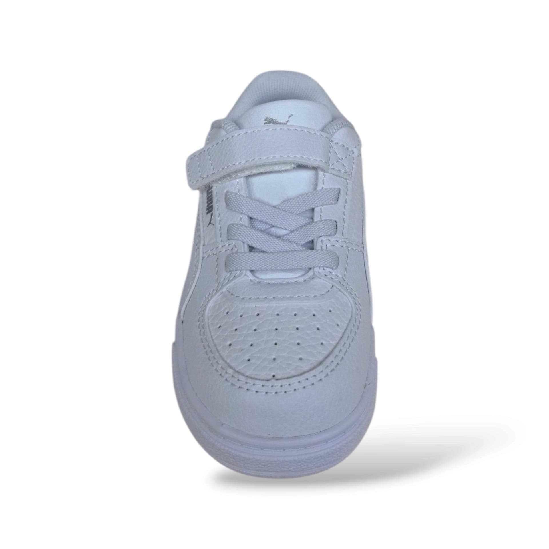 Puma Caven 406247 Sneakers Bambini Bianco | Pelle Bassa Basket Classico Total White Laccio Elastico Velcro Luminoso Pulito Autonomia Pratico Versatile Scuola Infanzia Back to School | Taglie 20-27 | Scarpetteria Gica - 4