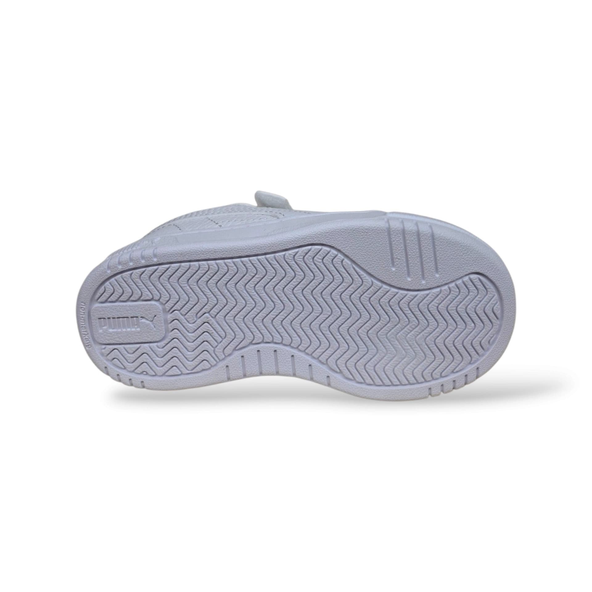 Puma Caven 406247 Sneakers Bambini Bianco | Pelle Bassa Basket Classico Total White Laccio Elastico Velcro Luminoso Pulito Autonomia Pratico Versatile Scuola Infanzia Back to School | Taglie 20-27 | Scarpetteria Gica - 5