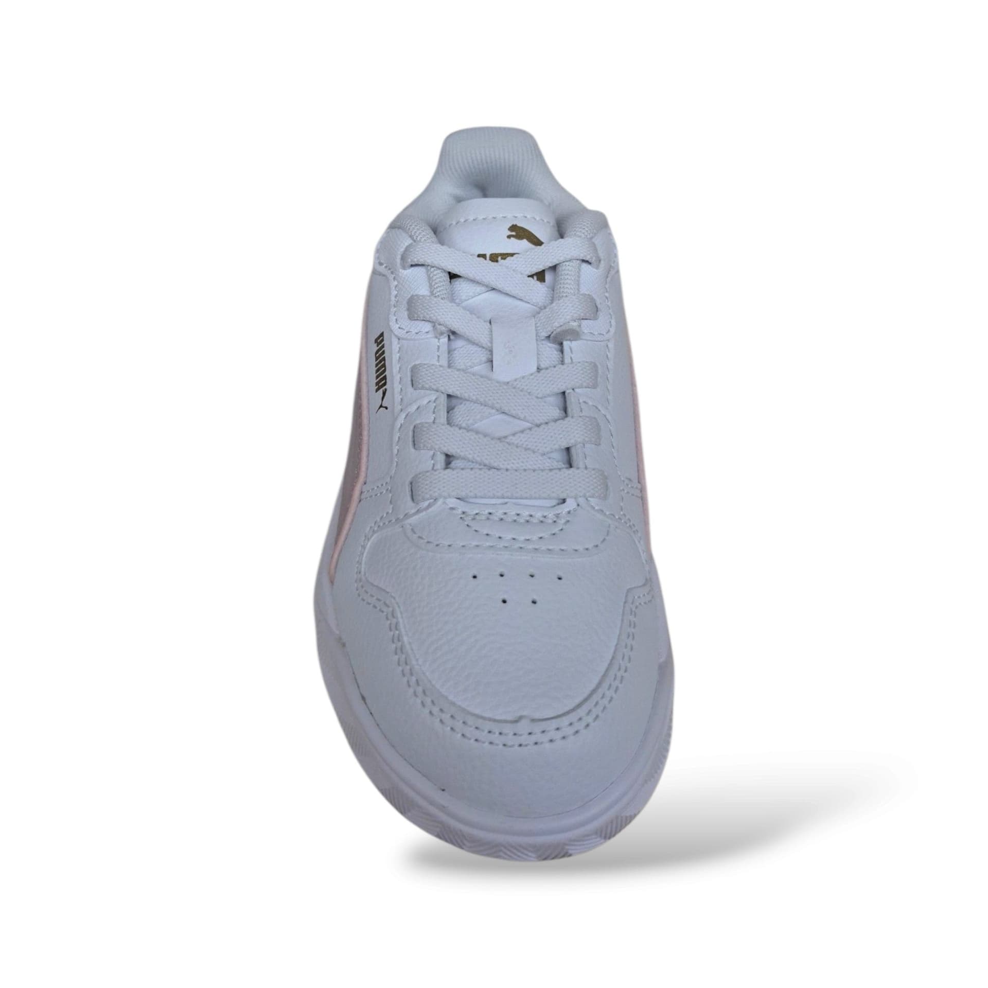 Puma Court Bae 408625 Sneakers Bambine Ragazze Bianco Rosa | Pelle Bassa Tennis Classico Dolce Romantica Femminile Laccio Elastico Velcro Versatile Contemporanea Scuola Back to School | Taglie 28-39 | Scarpetteria Gica - 4