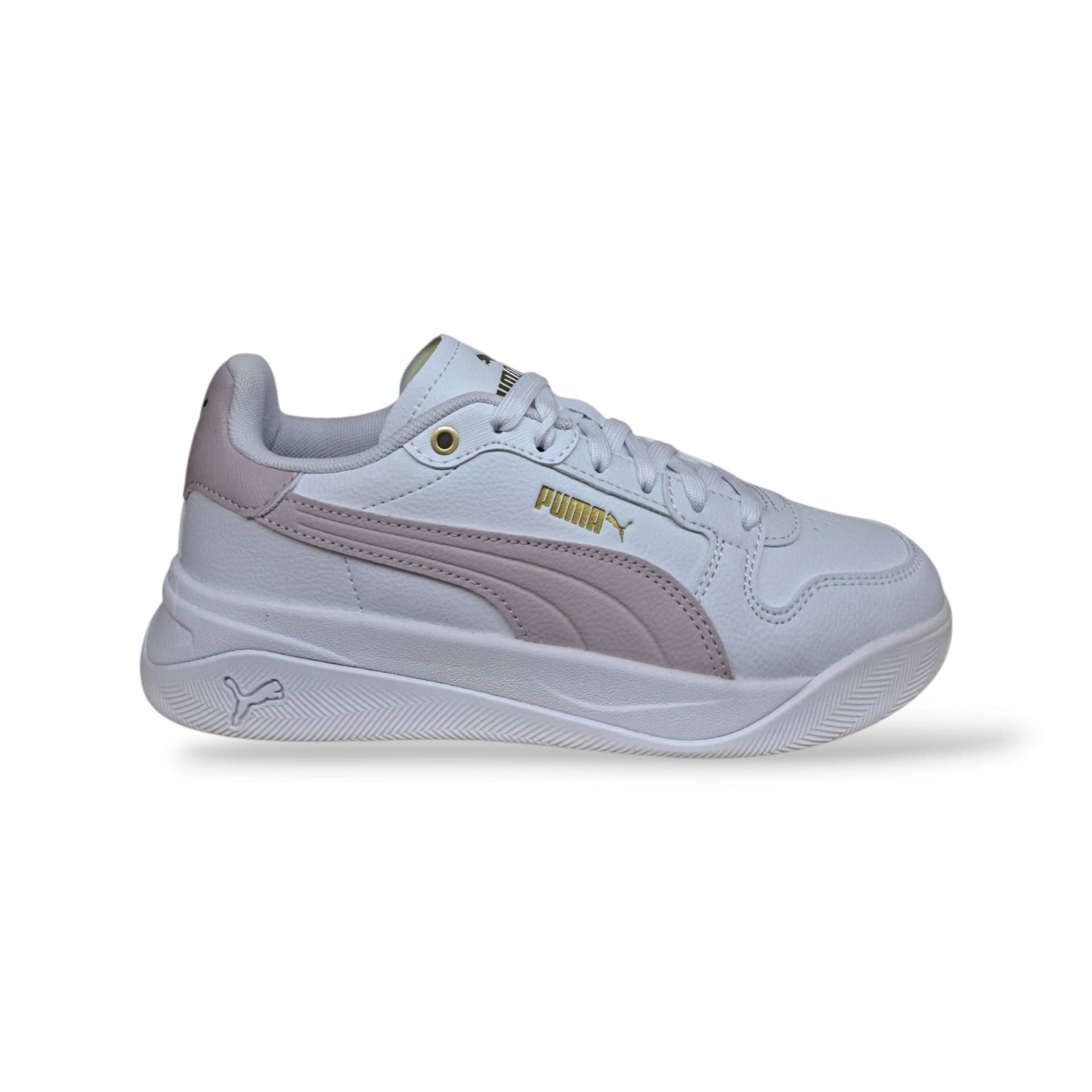Puma Court Bae 408625 Sneakers Bambine Ragazze Bianco Rosa | Pelle Bassa Tennis Classico Dolce Romantica Femminile Laccio Elastico Velcro Versatile Contemporanea Scuola Back to School | Taglie 28-39 | Scarpetteria Gica - 6