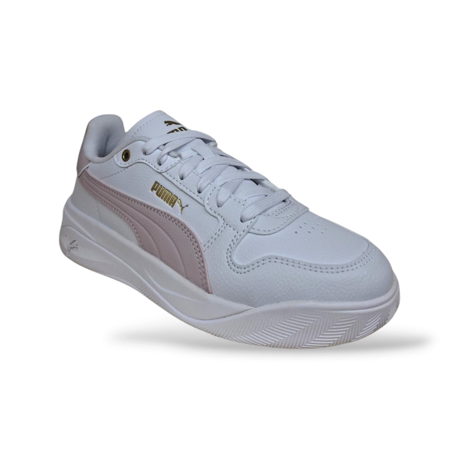 Puma Court Bae 408625 Sneakers Bambine Ragazze Bianco Rosa | Pelle Bassa Tennis Classico Dolce Romantica Femminile Laccio Elastico Velcro Versatile Contemporanea Scuola Back to School | Taglie 28-39 | Scarpetteria Gica - 7