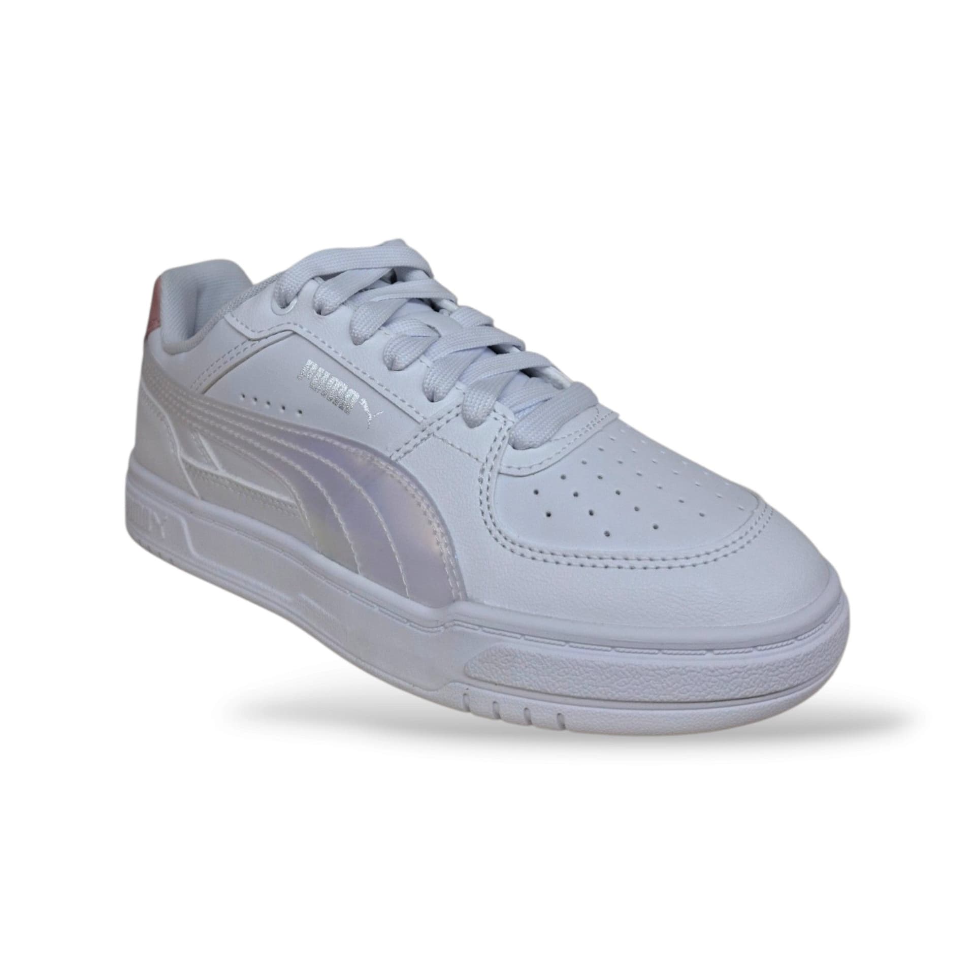 Puma Caven 406893 Sneakers Bambine Ragazze Bianco Canginate | Pelle Bassa Basket Classico Elegante Caldo Cuoio Laccio Elastico Velcro Versatile Raffinata Femminile Contemporanea Back to School | Taglie 36-39 | Scarpetteria Gica - 2
