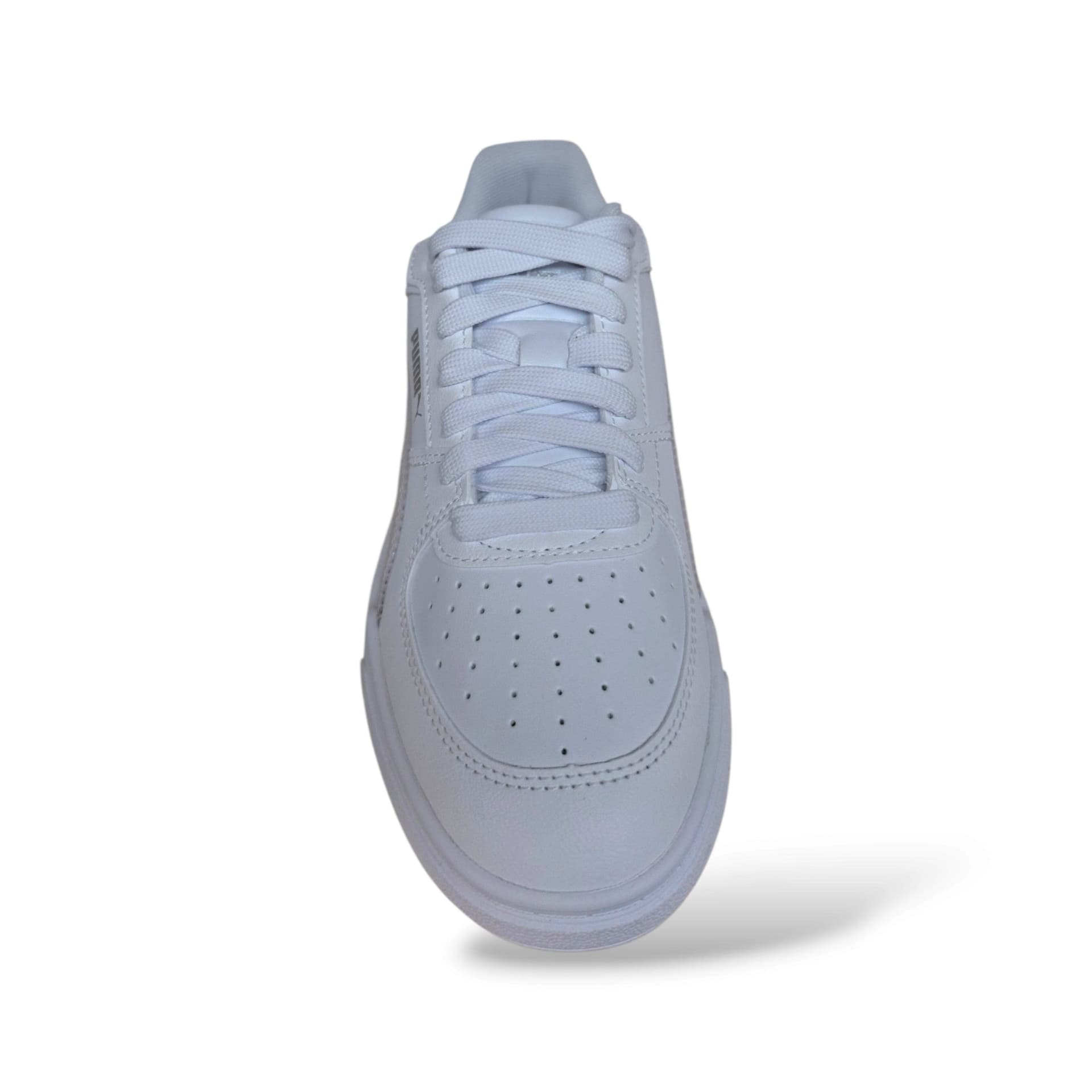 Puma Caven 406893 Sneakers Bambine Ragazze Bianco Canginate | Pelle Bassa Basket Classico Elegante Caldo Cuoio Laccio Elastico Velcro Versatile Raffinata Femminile Contemporanea Back to School | Taglie 36-39 | Scarpetteria Gica - 4