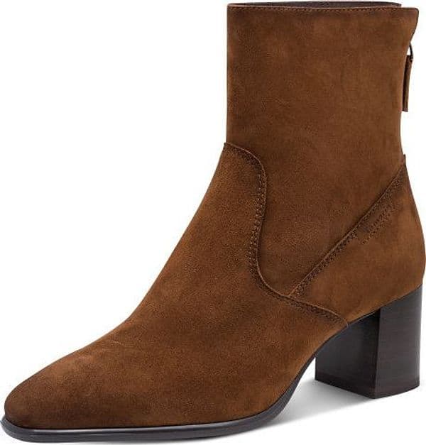 Tamaris tivaletto in pelle scamosciata color cognac - 2