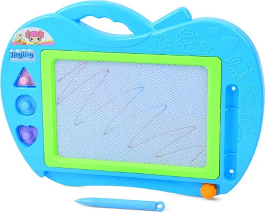 LAVAGNA MAGNETICA DA DISEGNO PER BAMBINI COLORATA FORMA MELA CON 3 TIMBRI PENNA 31602 - 3