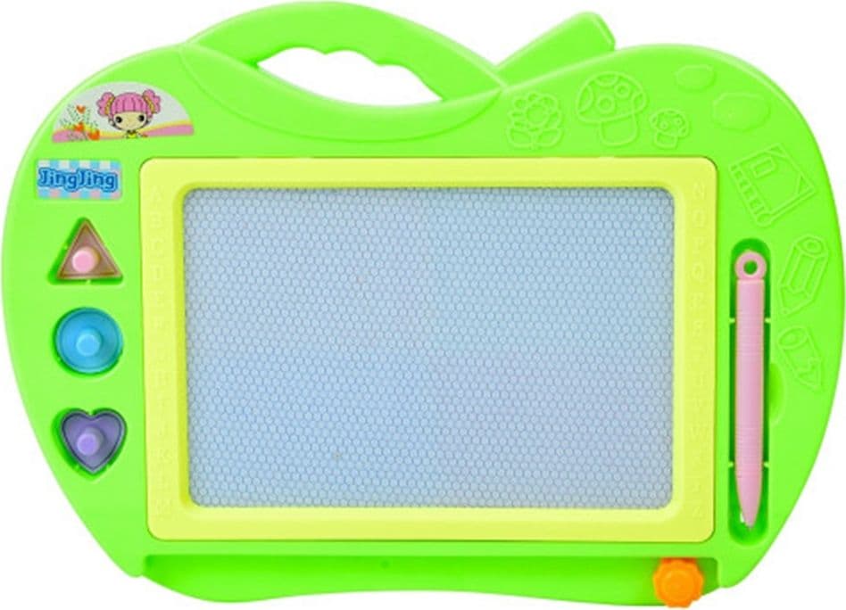 LAVAGNA MAGNETICA DA DISEGNO PER BAMBINI COLORATA FORMA MELA CON 3 TIMBRI PENNA 31602 - 4