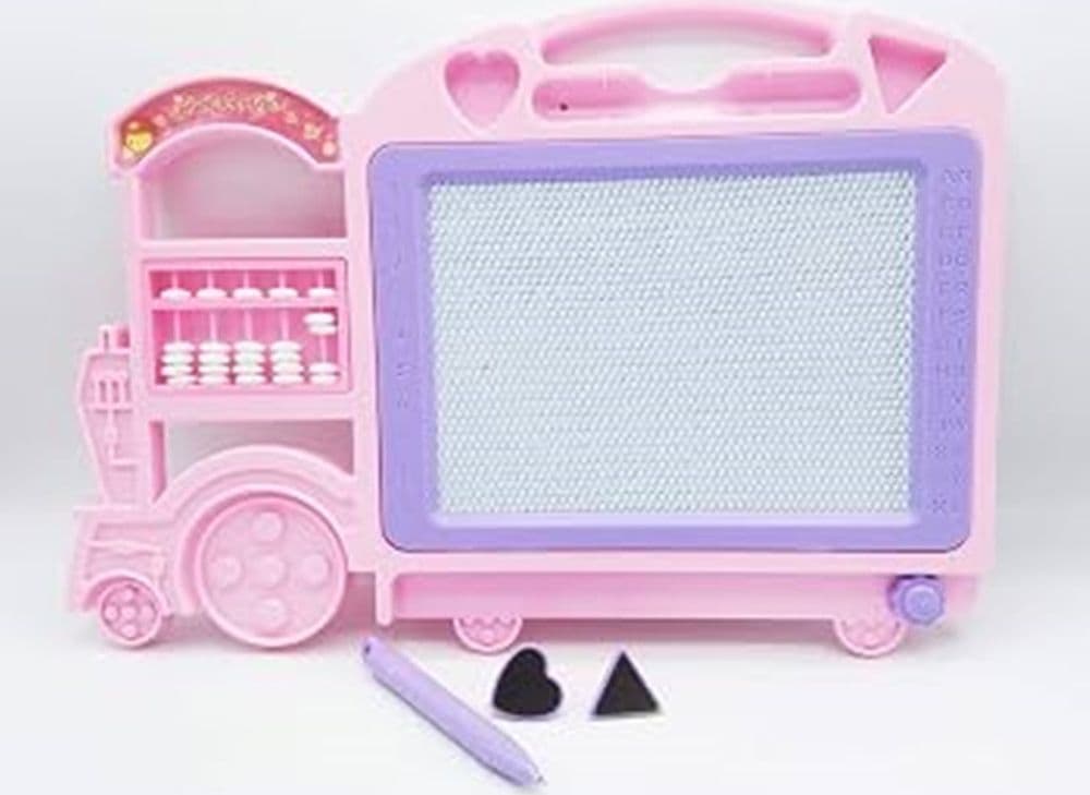 LAVAGNA MAGICA MAGNETICA DISEGNO PER BAMBINI COLORATA CON 2 TIMBRI PENNA FORMA TRENO 31604 - 11