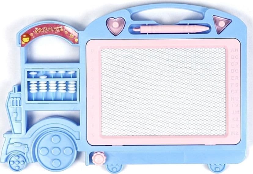 LAVAGNA MAGICA MAGNETICA DISEGNO PER BAMBINI COLORATA CON 2 TIMBRI PENNA FORMA TRENO 31604 - 3