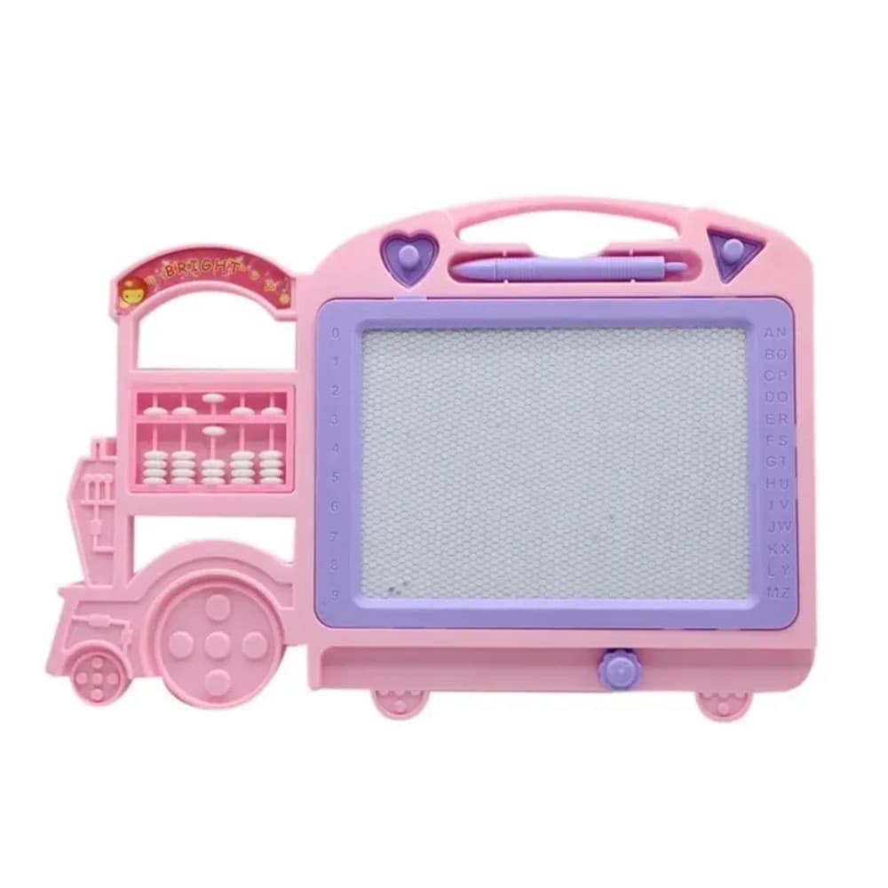 LAVAGNA MAGICA MAGNETICA DISEGNO PER BAMBINI COLORATA CON 2 TIMBRI PENNA FORMA TRENO 31604 - 9