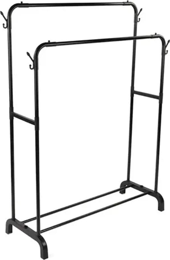 STAND APPENDIABITI ATTACCAPANNI CON DOPPIA BARRA RIPIANO GANCI LATERALI IN METALLO 73207 - 10