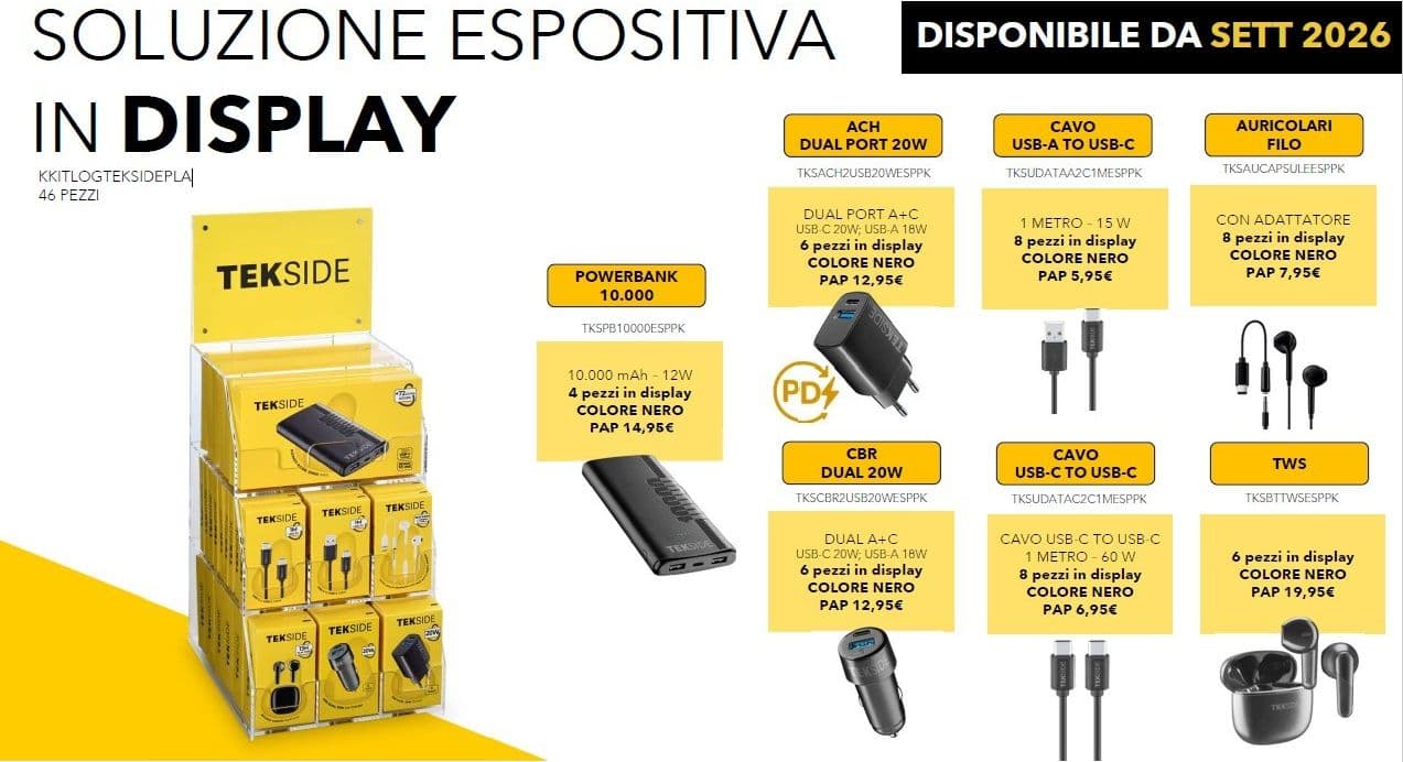 espositore da banco TECKSIDE assortitocon 46 accessori top seller - 2