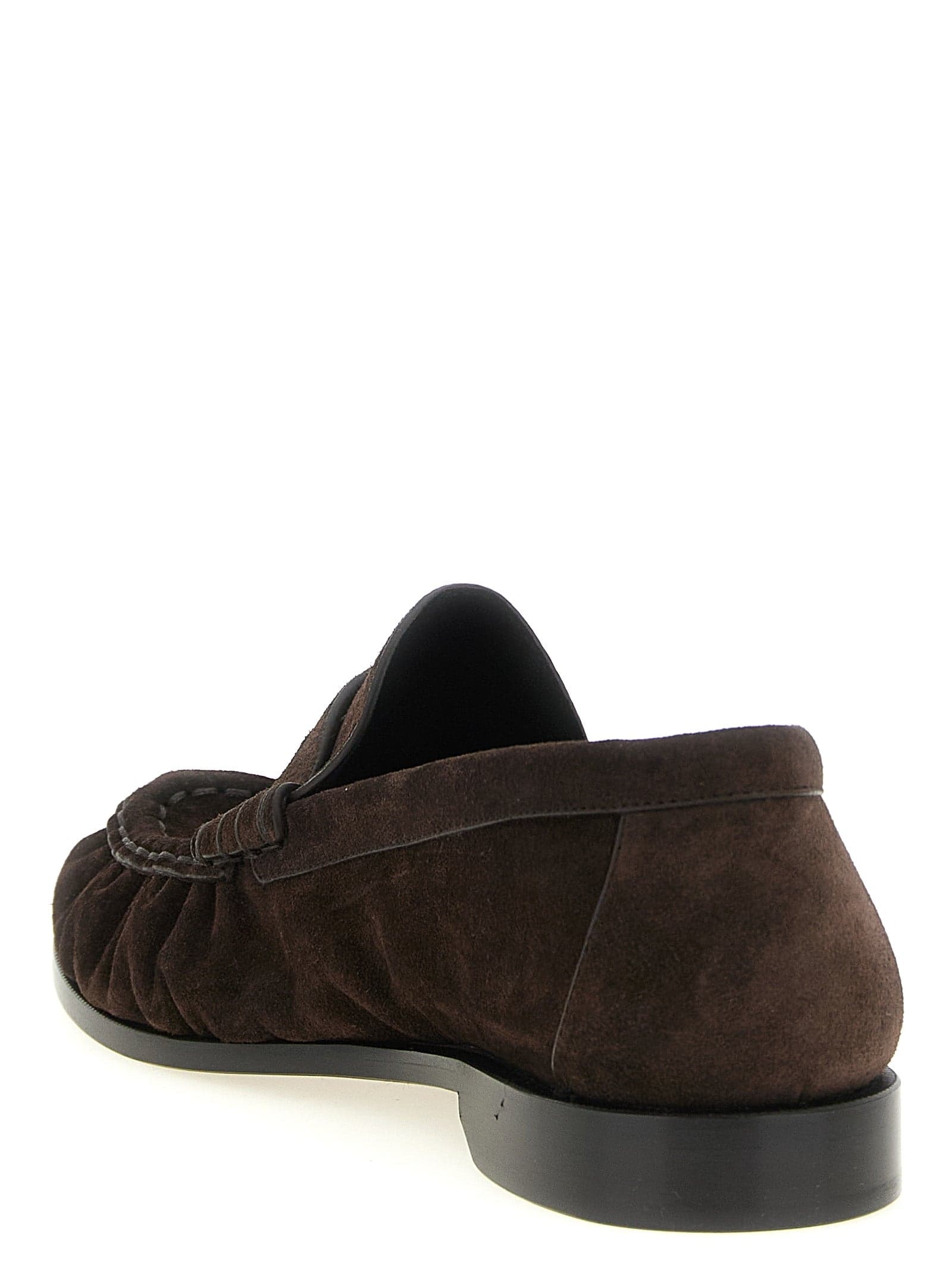 Saint Laurent Brown Calfskin Slip-On Loafers - 4