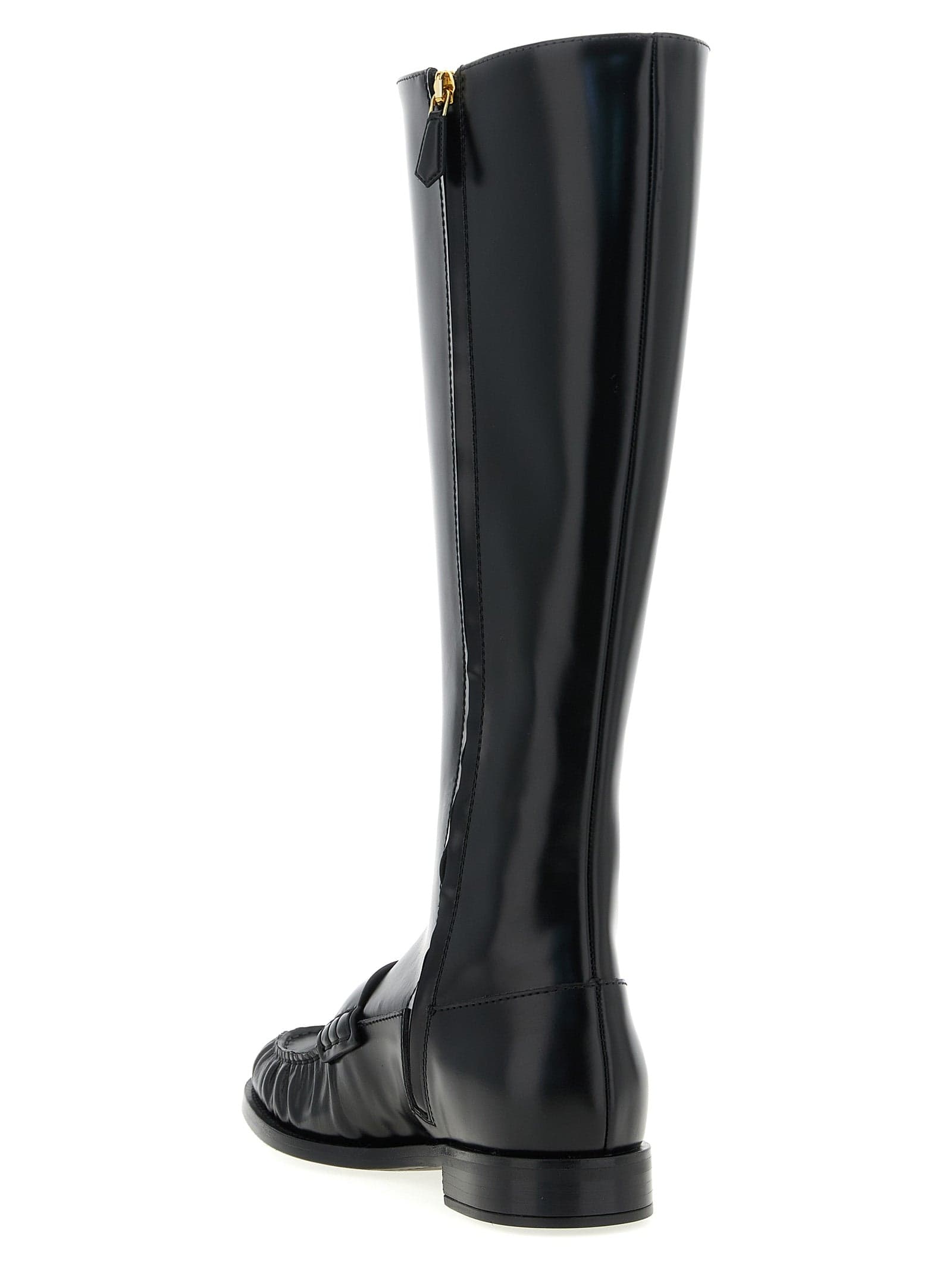 Prada Black Calfskin Over The Knee - 3