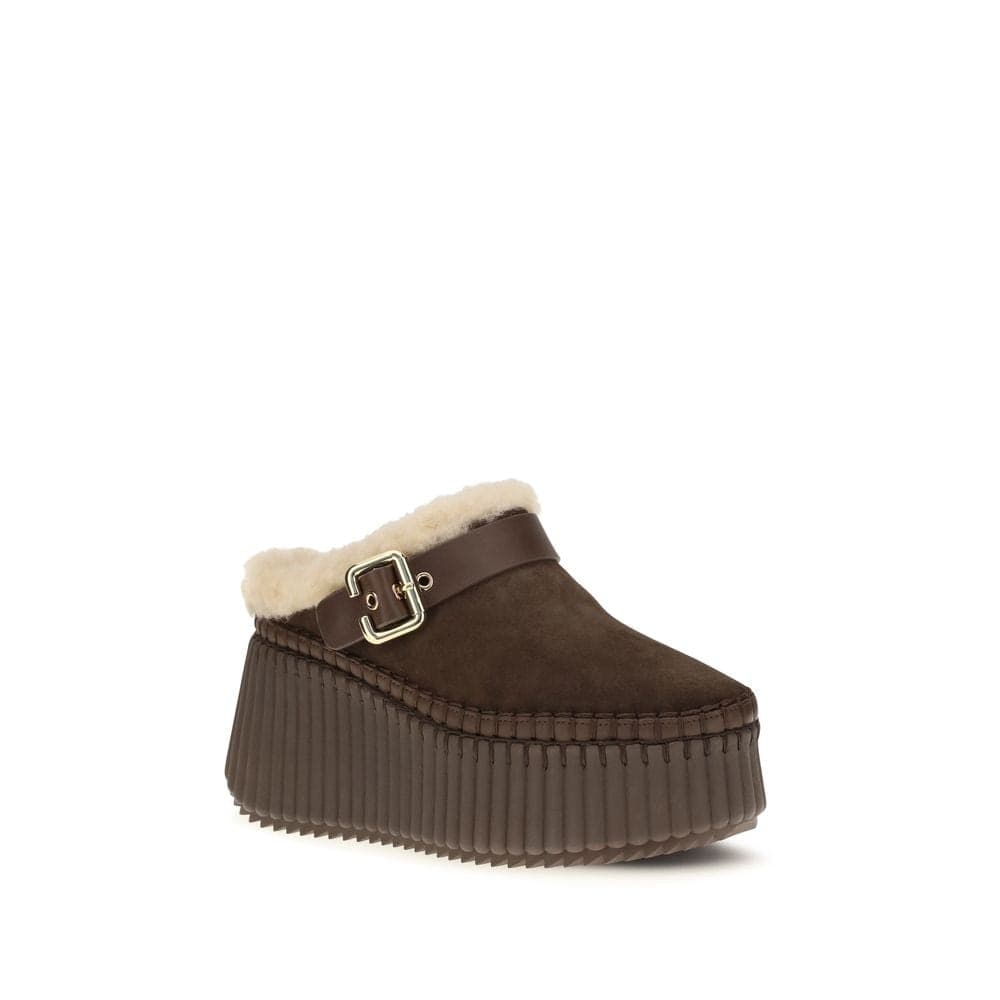 Chloé Brown Calf Leather Bos Taurus Mules - 2