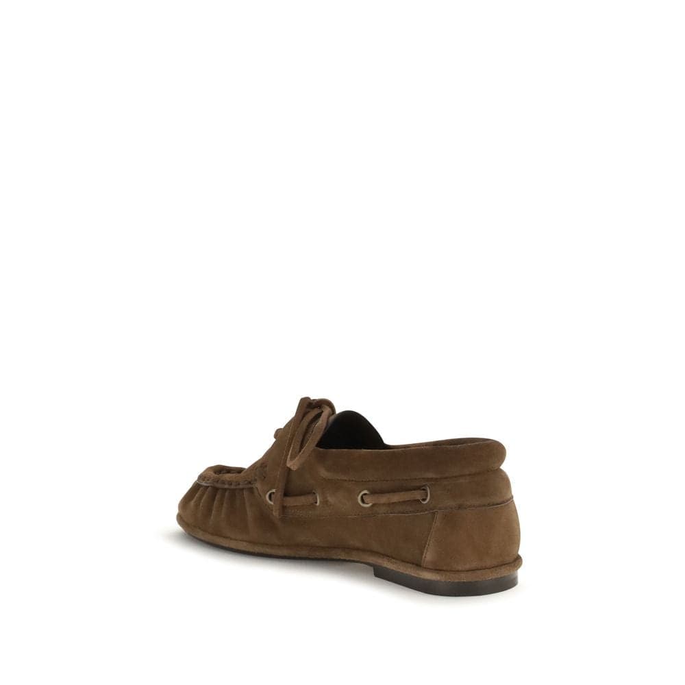 Saint Laurent Brown Suede Leather Slip-On Loafers - 3