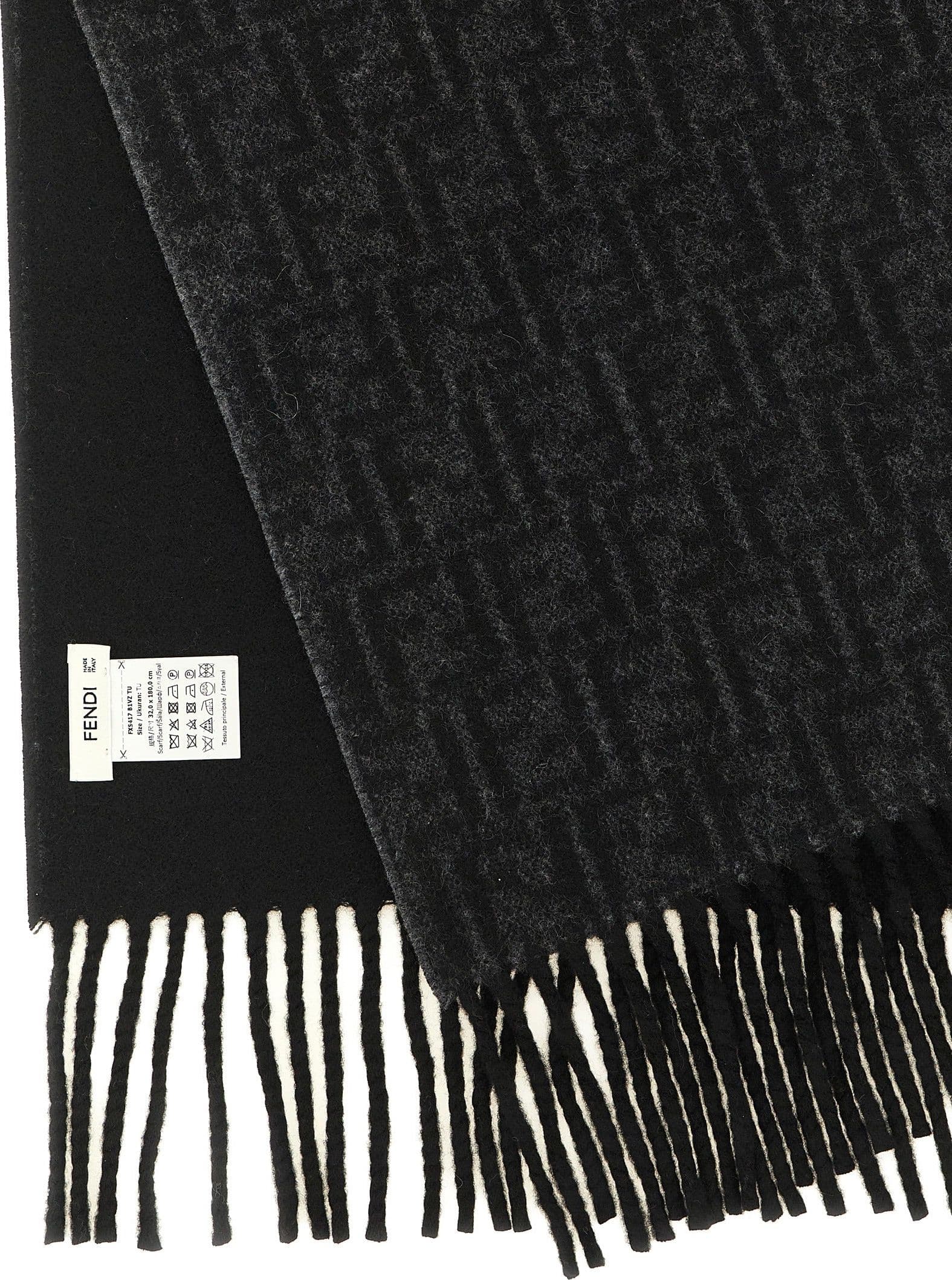 Fendi Black Wool Foulard - 3