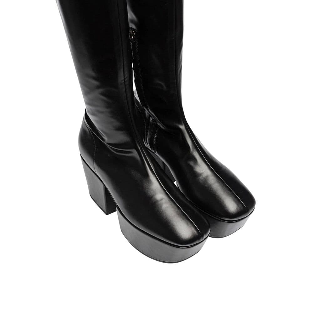 Prada Black Calfskin Over The Knee - 4