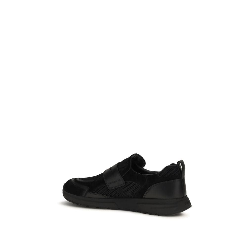 Prada Black Calf Leather Bos Taurus Athletic Sneakers - 3