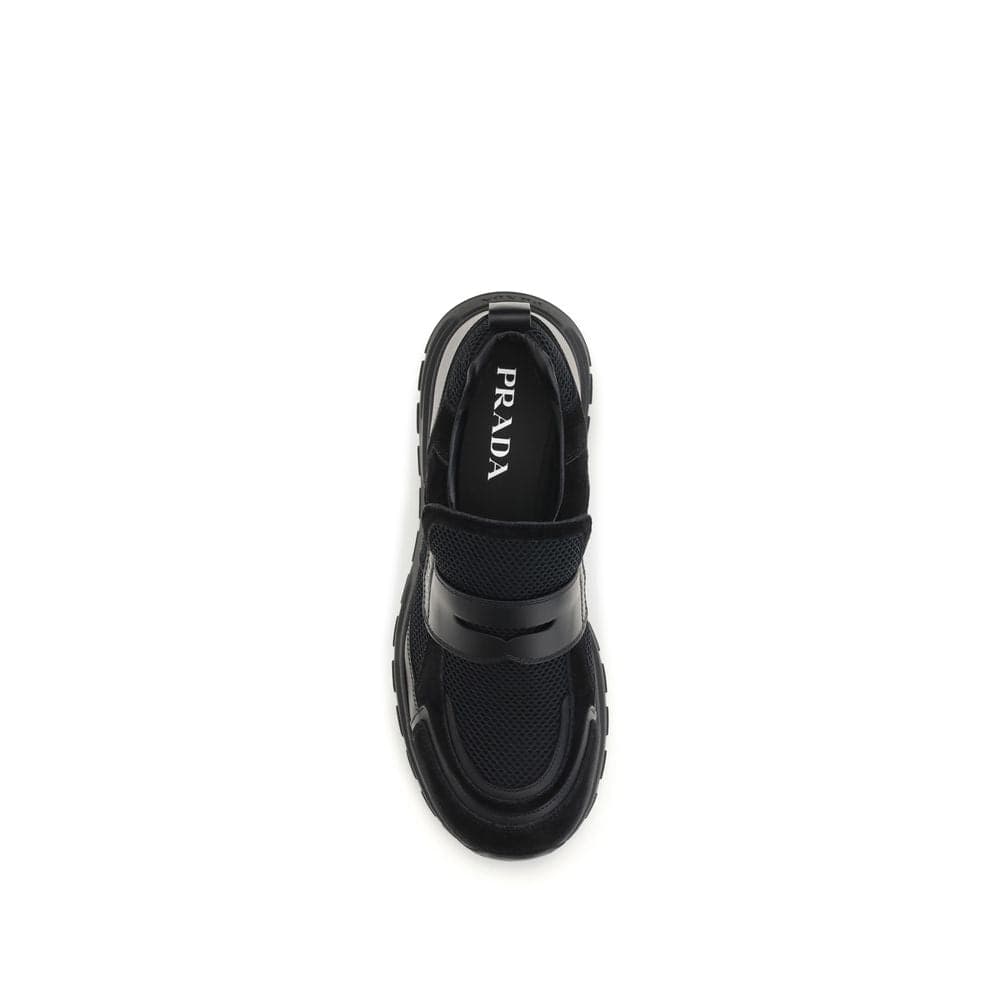 Prada Black Calf Leather Bos Taurus Athletic Sneakers - 4