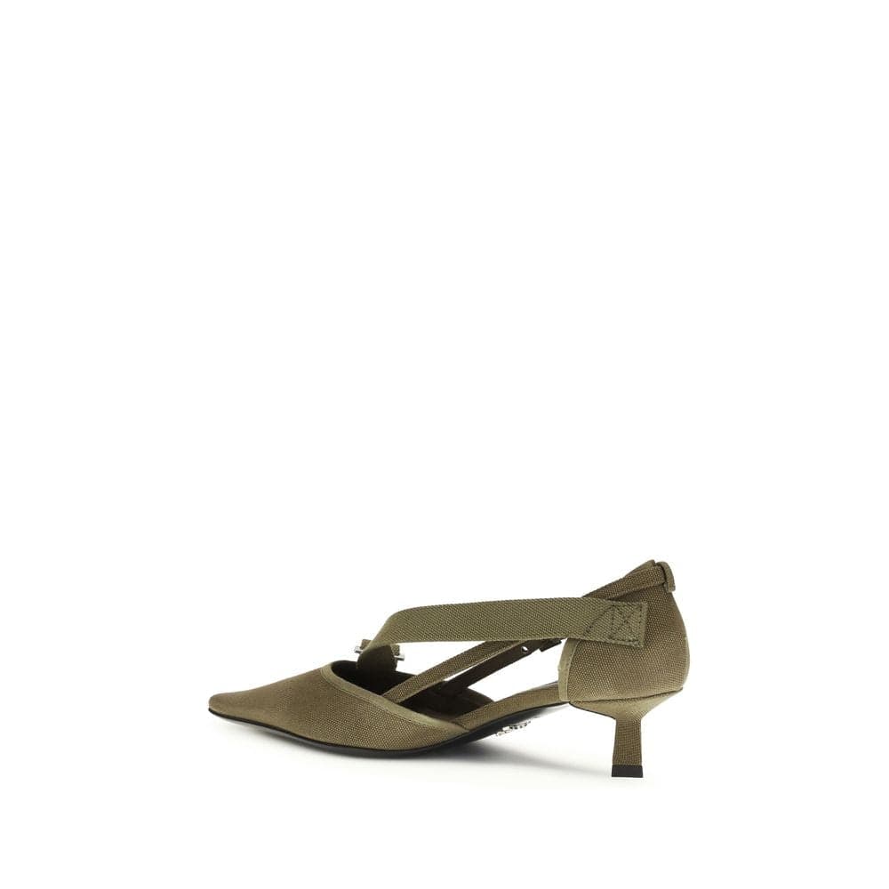 Prada Bicolor Cotton Mid Heel Pumps - 3