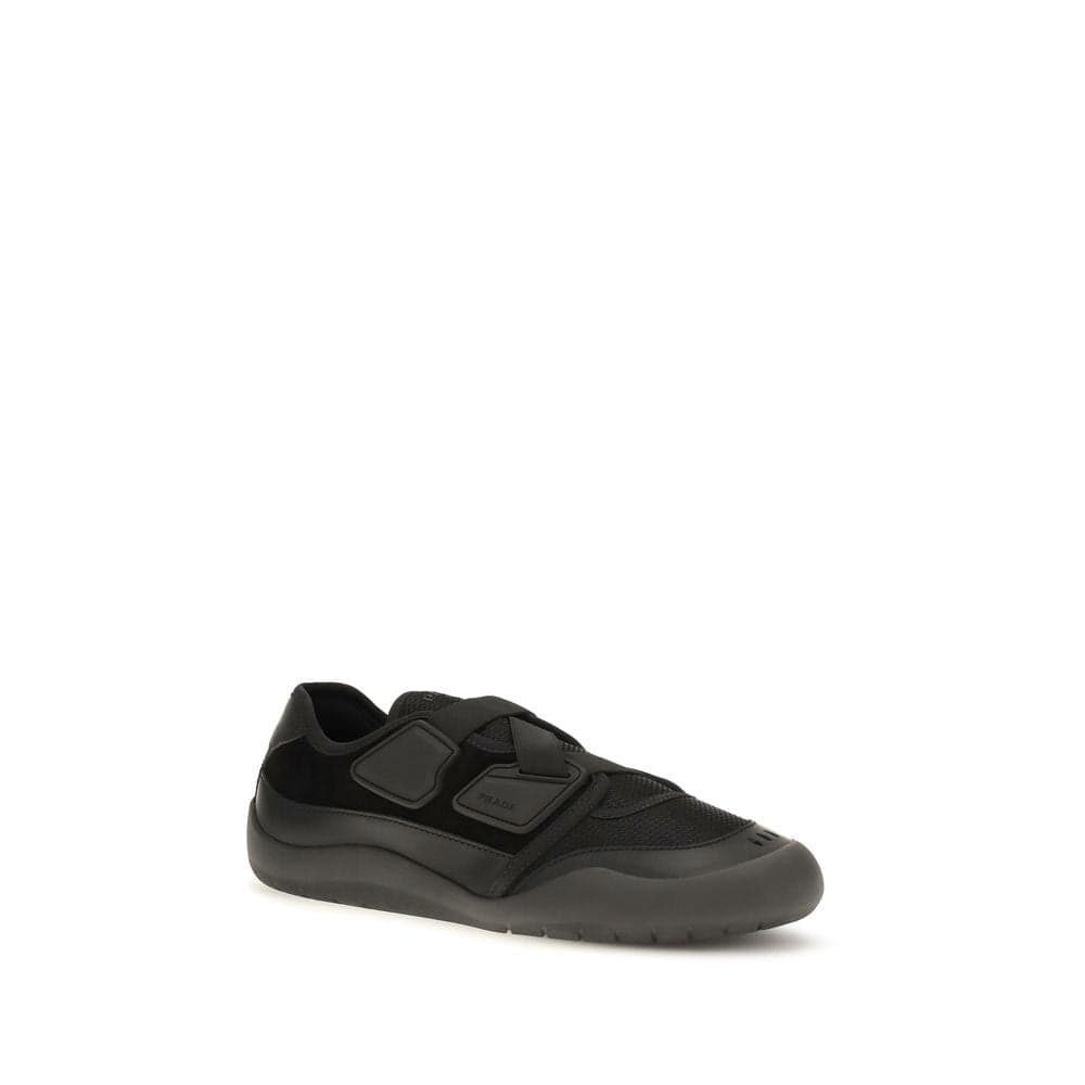 Prada Black Calf Leather Bos Taurus Athletic Sneakers - 2
